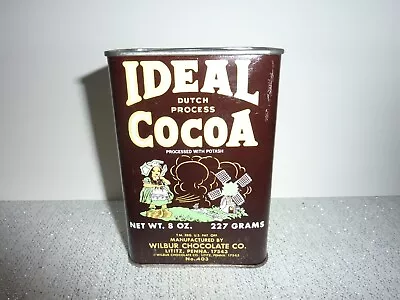 Vintage IDEAL COCOA Dutch Metal Tin Can Chocolate Kitchen Decor Empty 8 Oz • $9.49