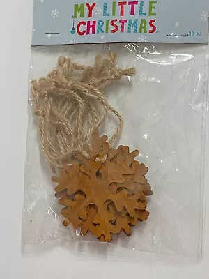 New Christmas 2  Mini Rustic Farmhouse Metal Snowflake Ornaments Pack Of 10 • $11.95