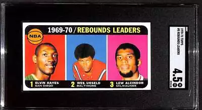 1970 Topps #5 Elvin Hayes/Wes Unseld/Lew Alcindor LL SGC 4.5 VGEX+ B88460 • $38