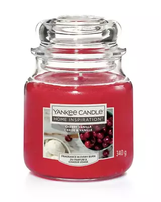 Yankee Candle Home Inspiration Medium Simply Cherry Vanilla Scented Candle 340g • £18.99