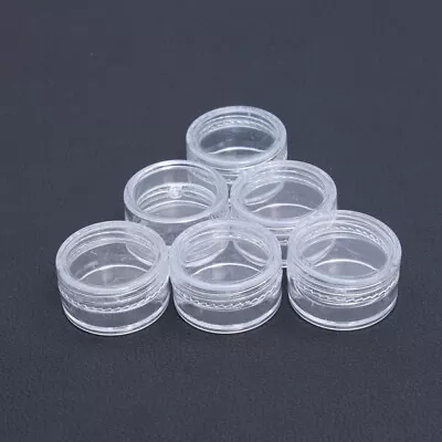 50pcs 5g Small Plastic Travel Bottle Cosmetic Sample Round Jars Pots With Lid • £10.68