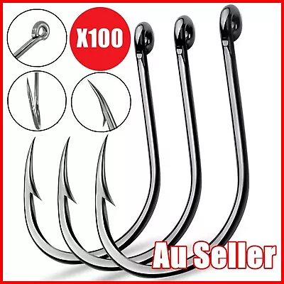 9950 Fishing Octopus Circle Hook Carbon Steel Chemically Sharpened Offset Point • $4.95