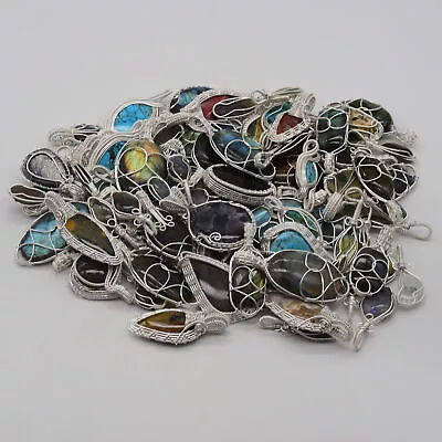 15 Pendant Wholesale Lot Natural Gemstone 925 Sterling Silver Mix Pendant MCL1-3 • $98.99