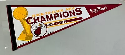 2012-13 Miami Heat NBA Finals Back-to-Back Champions Pennant Room Decor Flag NEW • $19.95