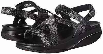 MBT Kiburi 6S Women's Dress Sandal (3 Way Hook & Loop Strap Blk Or White Snake) • $149.95