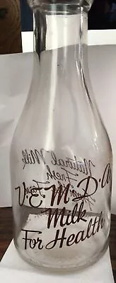 V E M D A . VIRGINIA EVELETH  MILK DAIRY ASSOCIATION. TRPQ MILK BOTTLE IRON Minn • $39