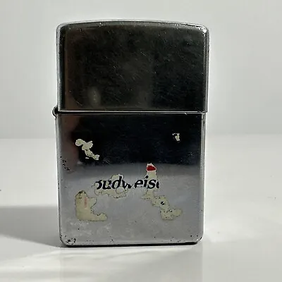 $19.99 • Buy Vintage Zippo Lighter Budweiser  Silver With Budweiser Remains 1998
