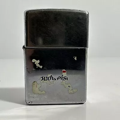 $19.99 • Buy Vintage Zippo Lighter Budweiser  Silver With Budweiser Remains 1998