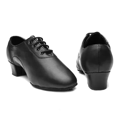 Ballroom Latin Dance Shoes Men Boys Tango Salsa Shoes Black PU Suede Sole Indoor • $19.46