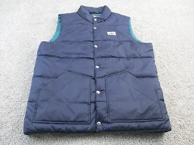 VINTAGE Penfield Mens Puffer Vest Blue Large Snap Up Quilted Adult Men L EUC • $44