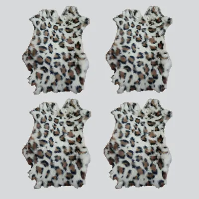 4PCS Natural Rabbit Fur Skin Pelts Hide Animal Print Fur Leather DIY Crafts Soft • $28.49