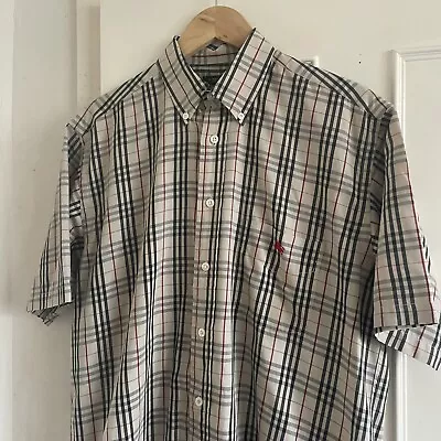 £75 • Buy Burberry Mens  Nova Check Short Sleeve Shirt Size Large
