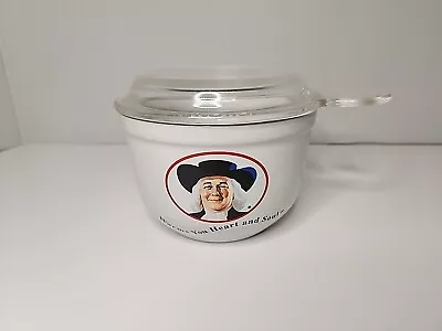 1999 Quaker Oats Oatmeal White Ceramic Bowl W/lid  Warms Your Heart And Soul   • $25.99