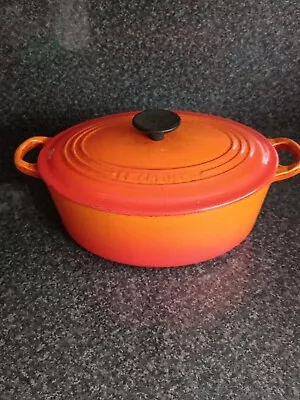 Le Creuset Casserole Dish Size 27cm Cast Iron Orange Finish  • £0.99