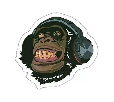 Monkey Headphones Sticker • $2.90