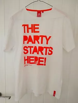 Xplicit Tee Shirt – “the Party Starts Here” - Authentic Preowned – White Med Exc • £9.99