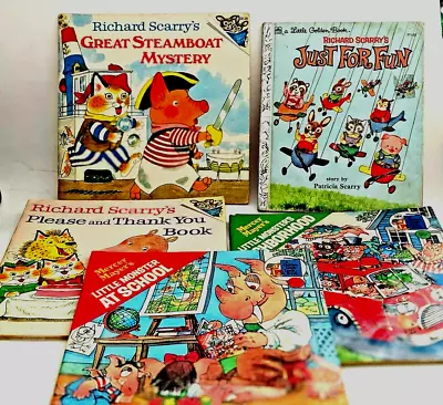 Vintage 5 Children’s Books Richard Scarry And Mercer Mayer's Animals Kids • $4