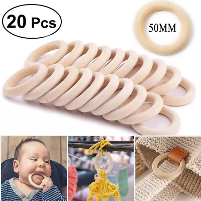 20pcs Wooden Teething Rings Baby Wood Circle Teethers Toys Necklace Bracelet  • £4.49