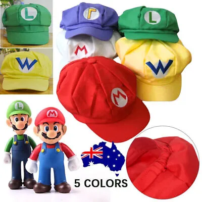 Super-Mario Bros Hat Mario Luigi Wario Waluigi Cap Costume Cosplay Outfit Hat • $8.31