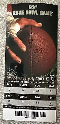 2007 Rose Bowl Ticket Stub #3 Michigan Wolverines - #7 USC Trojans • $13.50