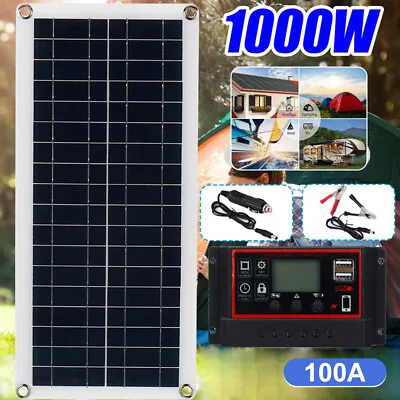 1000 Watts Solar Panel Kit 100A 12V Battery Charger With Controller Caravan Boat • £12.71