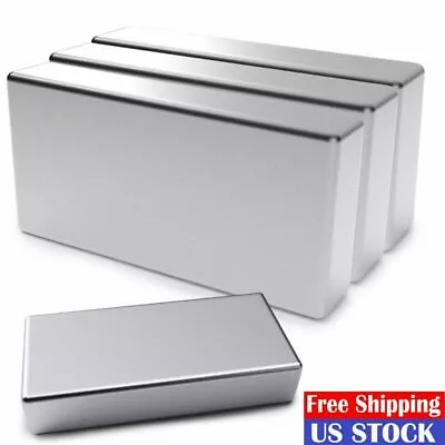 Max Magnets Super Strong N52 Neodymium Large Block Magnet 2 X1 X3/8  Rare Earth • $11.99