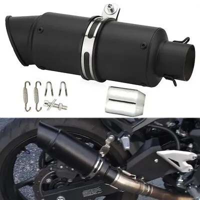 Black 38-51mm Exhaust Muffler Tail Pipe Slip-On For Universal Motorcycle • $34.99