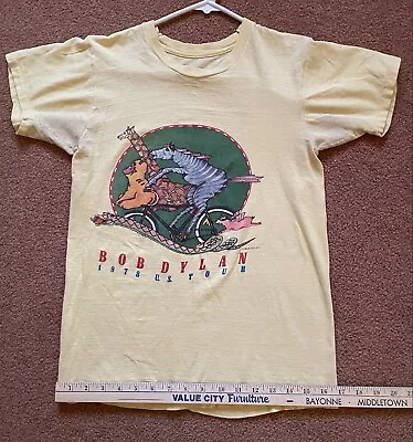 Vintage BOB DYLAN 1978 US Tour T SHIRT Yellow • $99.99