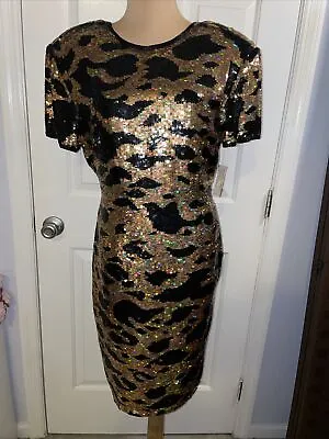 Riazee For Bergdorf Goodman Heavy Sequin Silk Dress SIZE 8 • $449.10