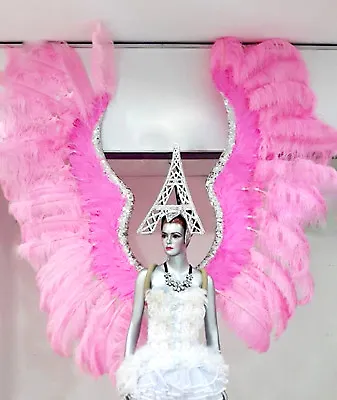 $764.88 • Buy Da NeeNa B043 Gigantic Pink Ostrich Feather Victoria Angel Wings 