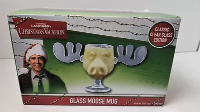 National Lampoons CHRISTMAS VACATION Clear Glass Moose Mug 8oz NEW/Unused #08450 • $24.95