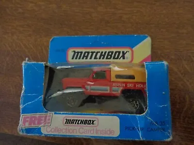 Vintage Matchbox Mb-35 Pick Up Camper Van Diecast Model Boxed • £4.99