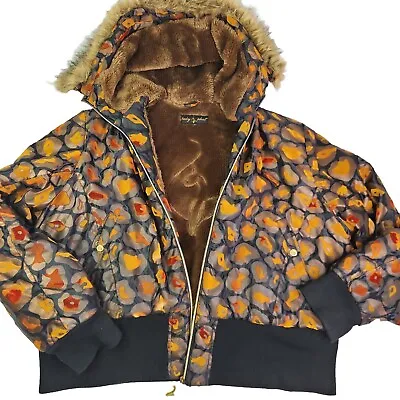 $65 • Buy Vtg Y2K Baby Phat Women's RARE Cheetah Print Sherpa Lined Hooded Puffer Coat 4XL