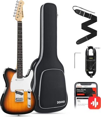 $150 • Buy 🎸𝗗𝗢𝗡𝗡𝗘𝗥 39  TC Electric Guitar Kit Poplar Wood Guitars Electric + Gig Bag