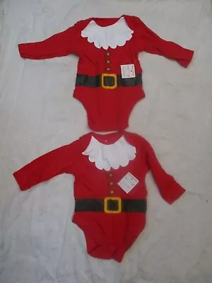 Babies Christmas Santa Romper Suit - Set Of Two Suits Age Upto 3 Months  (NEW) • £2.99