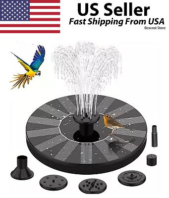 Solar Power Bird Bath Fountain Pump Upgrade 1.4W Solar Fountain With 4 Nozzle • $9.95