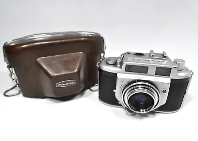 Vintage Minolta A -2 Manual Camera 35mm Film Rokkor 45mm 2.8 Lens W Leather Case • $75