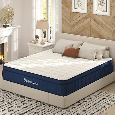 12  Mattress Full Queen King Size Memory Foam And Innerspring Hybrid In A Box • $299