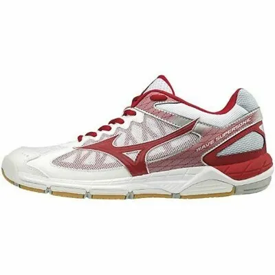 MIZUNO Volleyball Shoes WAVE SUPERSONIC White Red Silver US8(26cm)UK7.0 • $66.49