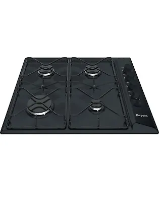 Hotpoint PAS 642/H(BK) 60cm 4 Burner Built-in Gas Hob With Enamel Pan Supports • £115