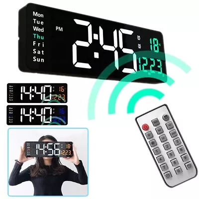 Digital Large Big Jumbo LED Wall Desk Clock Display With Calendar Temperature • $47.99