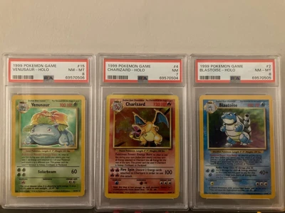 $345 • Buy Big 3 Blastoise PSA 8 Venusaur PSA 8 Charizard PSA 7 Base Set II Pokemon