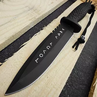 Greek Warrior MOLON LABE Fixed Blade Knife Emergency Knife Tactical Black Blade • $20.02