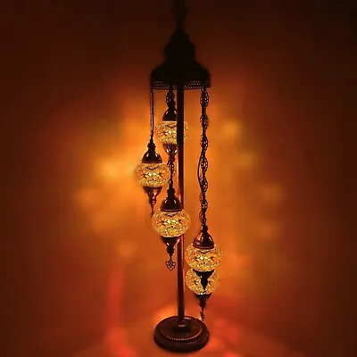  Turkish Moroccan Arabian Eastern Bohemian Tiffany Style Floor Lamp + FREE BULB • £199.95