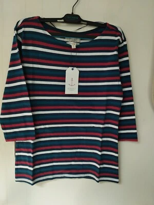 £10.49 • Buy Seasalt Womens Sailor Top 3/4 Sleeves Striped, Organic Cotton 8