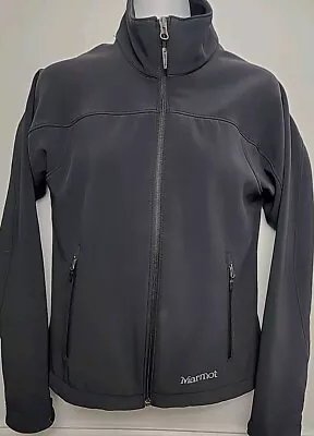 Marmot Jacket Mens M Black Gravidy Windstopper Minimalist Shell Zip High Neck • $24