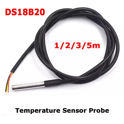 1m-5m DS18B20 Waterproof Digital Humidity Temperature Sensor Thermal Probe Cable • $3.57