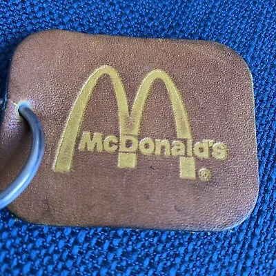 Vintage McDonalds Leather Key Chain Ring Fast Food • $9