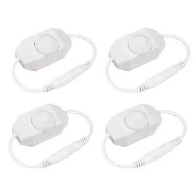 4pcs 12-24V DC PWM Rotary Inline Dimmer Switch For LED Strips Lights White • £14.37