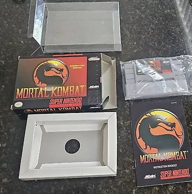 Mortal Kombat Super Nintendo SNES CIB Complete Registration Card & Box Protector • $70